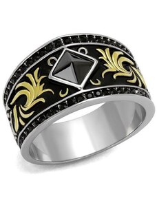 US Ocelový, pozlacený, pokovený pánský prsten s kameny Ocel 316 - Keltský Jensen
