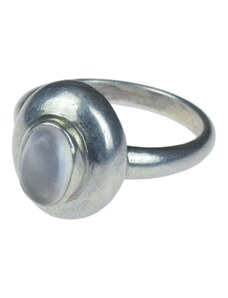 Stříbrný prsten vykládaný měsíčním kamenem, AG 925/1000, 8g, Nepál 61 , Stříbrná , Nepál , Ag925, 8g