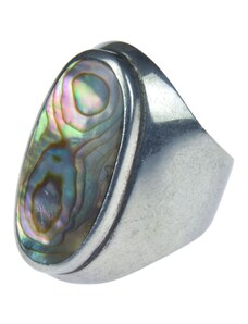 Stříbrný prsten vykládaný paua perletí, AG 925/1000, 8g, Nepál 57 , Stříbrná , Nepál , Ag925, 8g