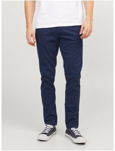 Tmavě modré chino kalhoty Jack & Jones Marco - Pánské