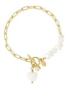 Yehwang Náramek Beads and Heart Gold