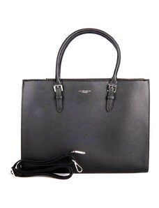 Velká elegantní pevná kabelka do ruky FLORA&CO F33677 černá na formát A4