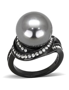 US Ocelový, pokovený dámský prsten s krystaly a perlou Ocel 316 - Blake