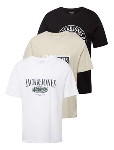 JACK & JONES Tričko béžová / zelená / černá / bílá