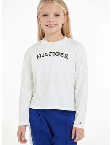 Dětská bavlněná košile s dlouhým rukávem Tommy Hilfiger bílá barva