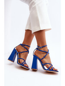 Basic Módne dámske sandále na vysokom podpätku modré