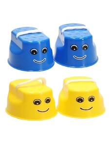 KIK KX6174 Dětské chůdy plast 16 x 11,5 x 6,5 cm ,1 pár žluté, 1 pár modré