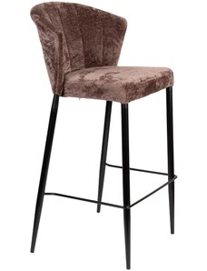 Hnědá čalouněná barová židle DUTCHBONE GEORGIA 75 cm