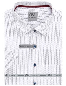 Košile AMJ Comfort fit s krátkým rukávem - světlá se vzorem