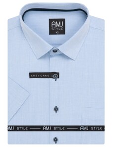 Košile AMJ Comfort fit s krátkým rukávem - modrá