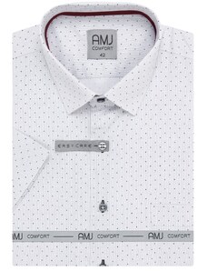Košile AMJ Slim fit s krátkým rukávem - světle šedá se vzorem