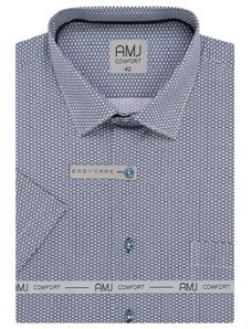 Košile AMJ Slim fit s krátkým rukávem - modrá / bílá