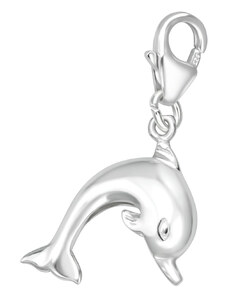 Flor de Cristal Stříbrný přívěsek Hravý delfín