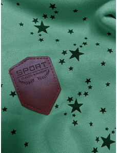 6&8 Fashion Zelená dámská rozepínací mikina se vzorem hvězdiček (2313)