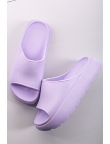 Ideal Světle fialové pryžové pantofle na platformě Quinn
