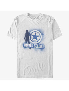 Pánské tričko Merch Marvel The Falcon and the Winter Soldier - WINTER SOLDIER SPRAY PAINT Unisex T-Shirt White