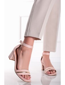 Ideal Světle růžové sandály na hrubém podpatku Teri