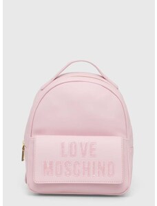 Batoh Love Moschino dámský, růžová barva, malý, s aplikací