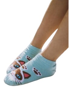 Dětské ponožky Milena 1160.001 Kočky tyrkys
