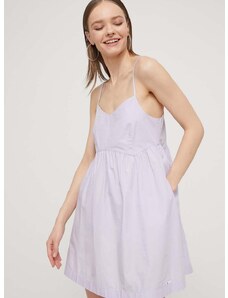 Bavlněné šaty Tommy Jeans fialová barva, mini, DW0DW17940