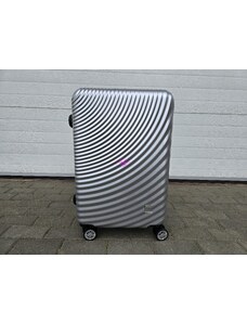 cestovní skořepinový kufr střední - stříbrný II.