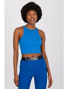 RUE PARIS Žebrovaný crop top Colette modrý