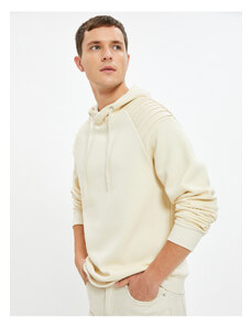Koton Shawl Collar Basic Sweatshirt Layer Detailed Long Sleeve Raised