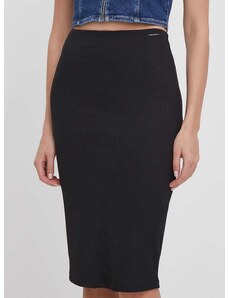 Sukně Calvin Klein černá barva, midi, pouzdrová, K20K206539
