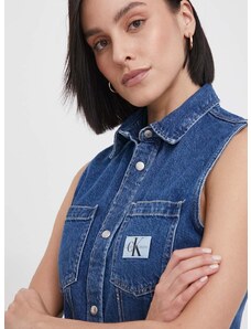 Džínová košile Calvin Klein Jeans dámská, regular, s klasickým límcem, J20J223689