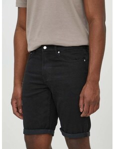 Džínové šortky Calvin Klein Jeans pánské, černá barva, J30J324872