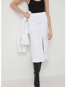 Džínová sukně Armani Exchange bílá barva, midi, 3DYN65 Y15MZ