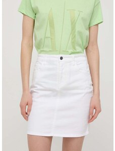 Džínová sukně Armani Exchange bílá barva, mini, 8NYN61 Y3TAZ NOS