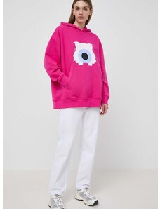 Mikina Karl Lagerfeld x Darcel Disappoints dámská, růžová barva, s kapucí, s potiskem