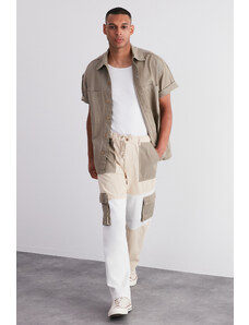 Trendyol Limited Edition Khaki Color Block Loose Fit Cargo Pants