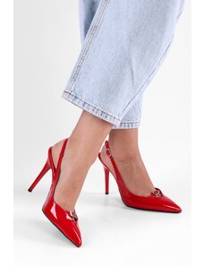Shoeberry Women's Drea Red Patent Leather Stiletto