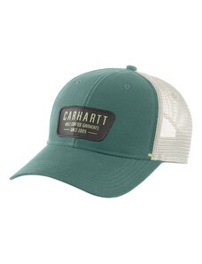 CARHARTT MESH BACK CRAFTED PATCH CAP SLATE GREEN