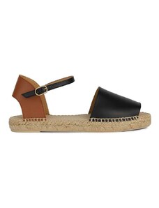 Kožené sandály Geox D LAMPEDUSA dámské, černá barva, D45V0B 00043 C9209