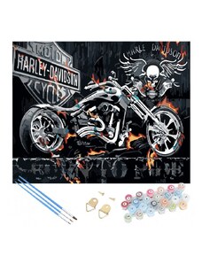 Malování podle čísel 40x50 cm - Motorka Harley Davidson