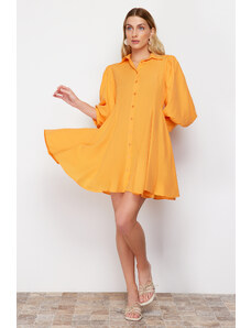 Trendyol Orange Pieced Woven Mini Shirt Dress