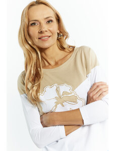 Monnari Trička Dámské tričko s aplikací Multi Beige