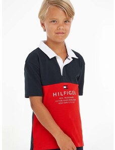 Dětské polo tričko Tommy Hilfiger červená barva