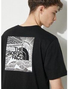 Bavlněné tričko The North Face M S/S Redbox Celebration Tee černá barva, s potiskem, NF0A87NVJK31