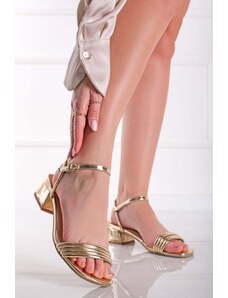 Comfy Zlaté sandály na hrubém podpatku Marina