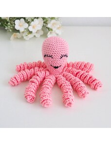Handmade Háčkovaná chobotnička pro miminko Růžová