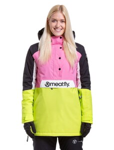 Meatfly dámská SNB & SKI bunda Aiko Acid Lime/Hot Pink | Růžová