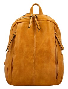 Firenze Stylový dámský koženkový kabelko/batoh Cedra, žlutý