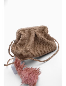 Marjin Women's Handmade Knitted Shoulder Bag Fayer Natural
