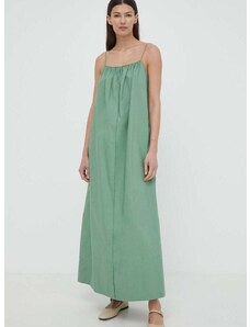 Bavlněné šaty By Malene Birger zelená barva, maxi