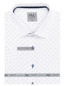 Pánská košile AMJ s krátkým rukávem Comfort slim VKSBR 1368 bílo-navy