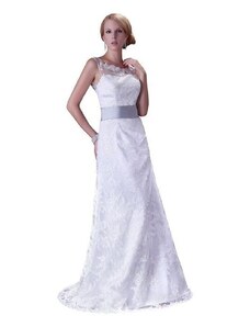 luxusní svatební krajkované bílé šaty Veronica